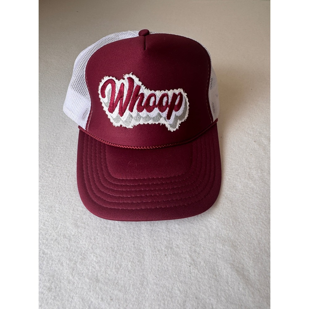 Otto Whop Trucker Hat Burgundy White Mesh Snapback Rope Cap Retro Streetwear